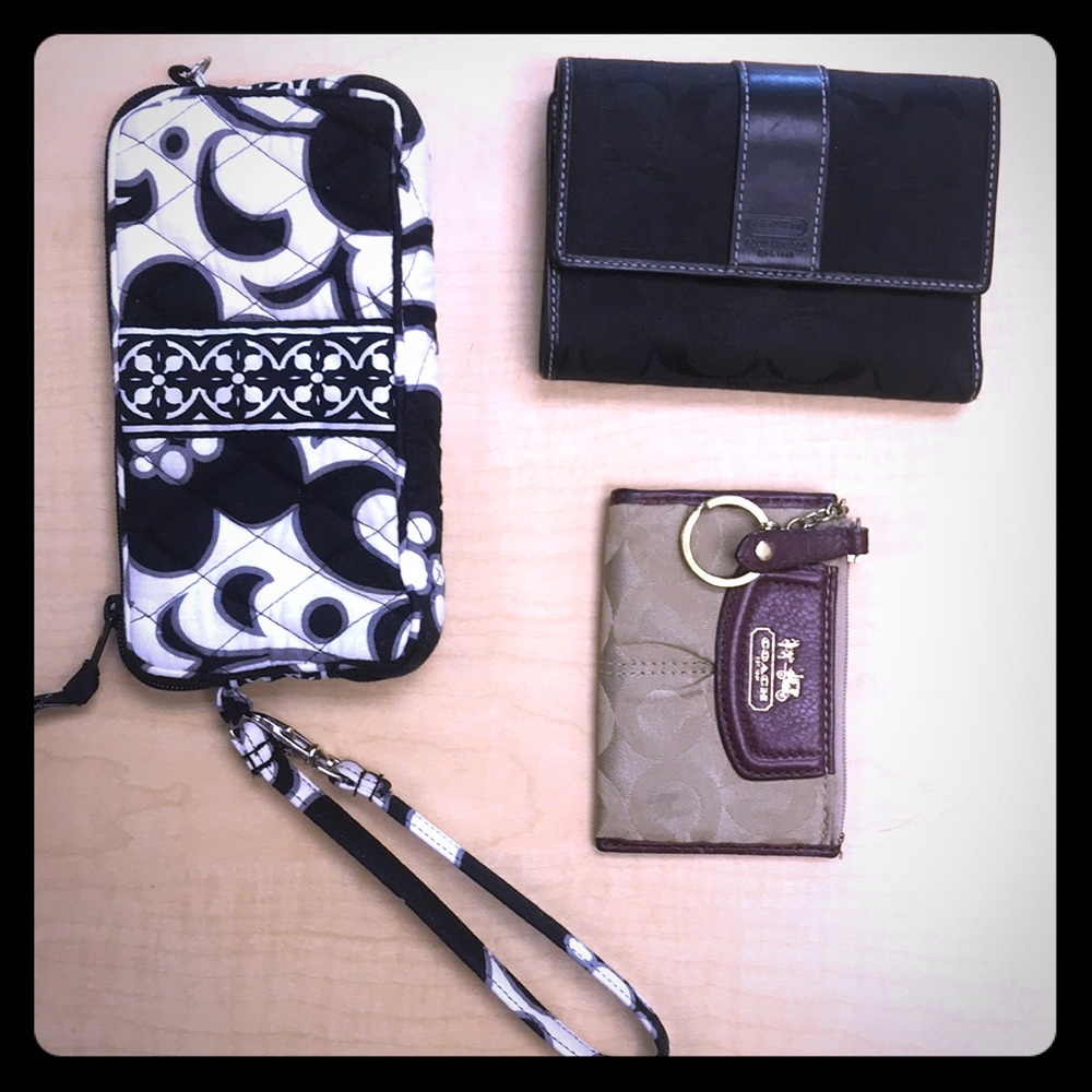Coach wallet, purse Vera Bradley ziptop wristlet.